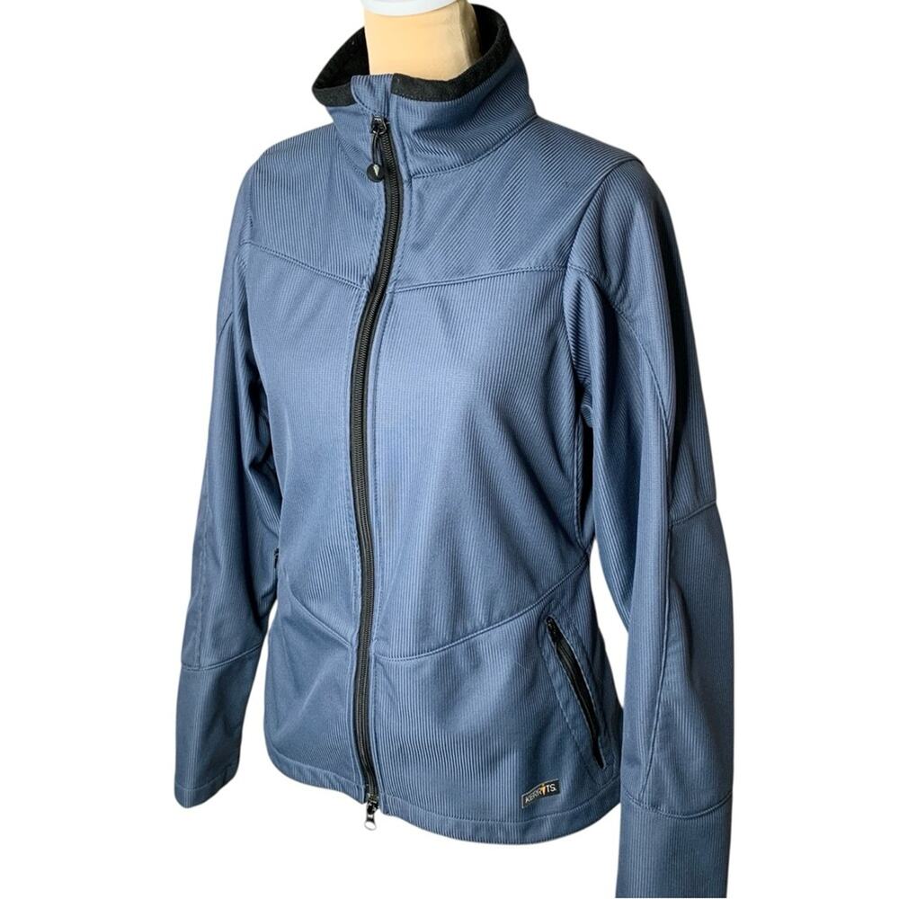 Kerrits Softshell Jacket M Blue Ribbed Fleece Equestrian Horse Riding Coat